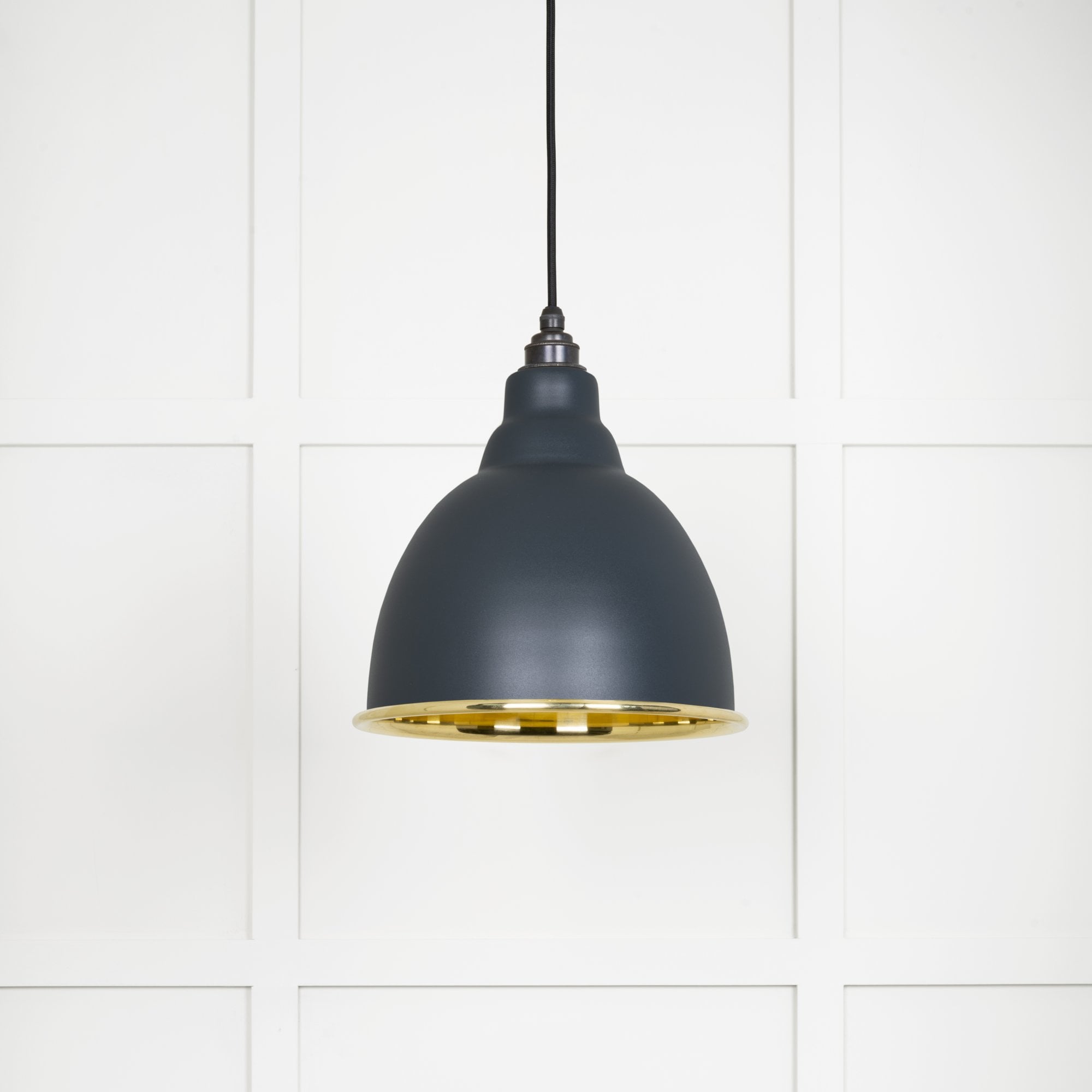 From The Anvil Smooth Brass Brindley Pendant - Soot (Dark Grey)