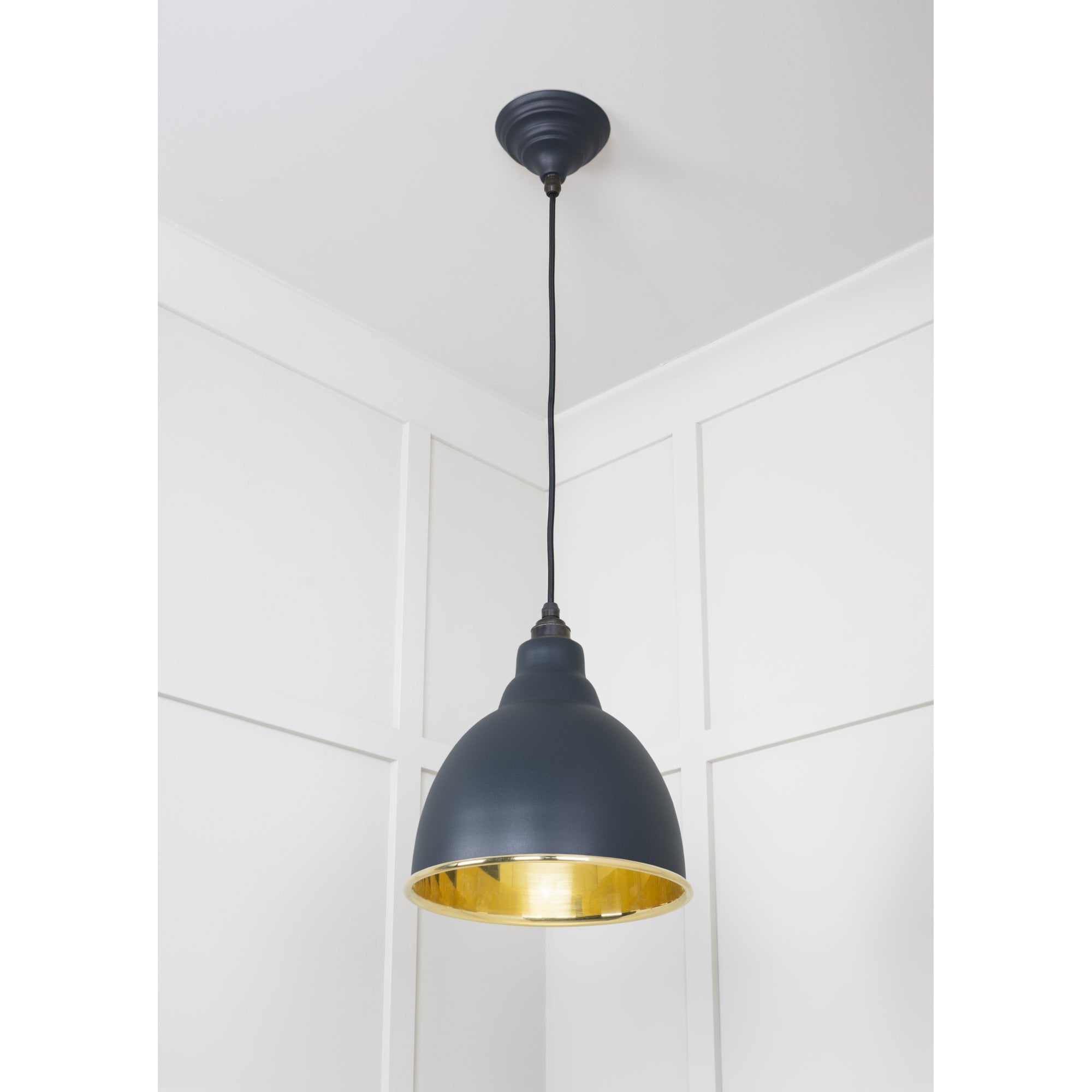 From The Anvil Smooth Brass Brindley Pendant - Soot (Dark Grey)