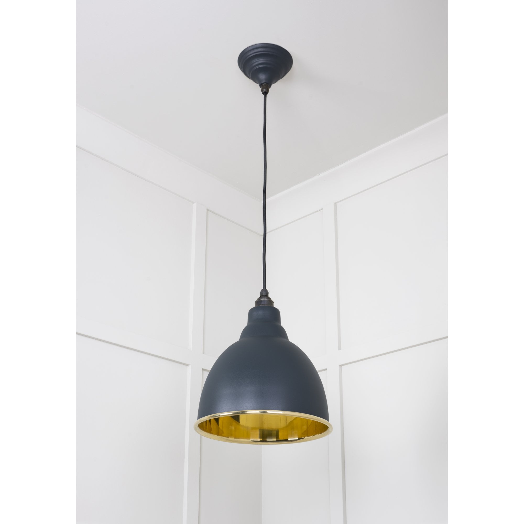 From The Anvil Smooth Brass Brindley Pendant - Soot (Dark Grey)