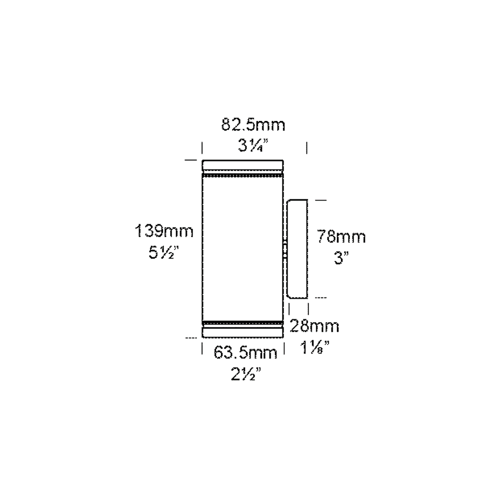 Hunza Pure LED Pillar Light - Powder Coat - Low Voltage