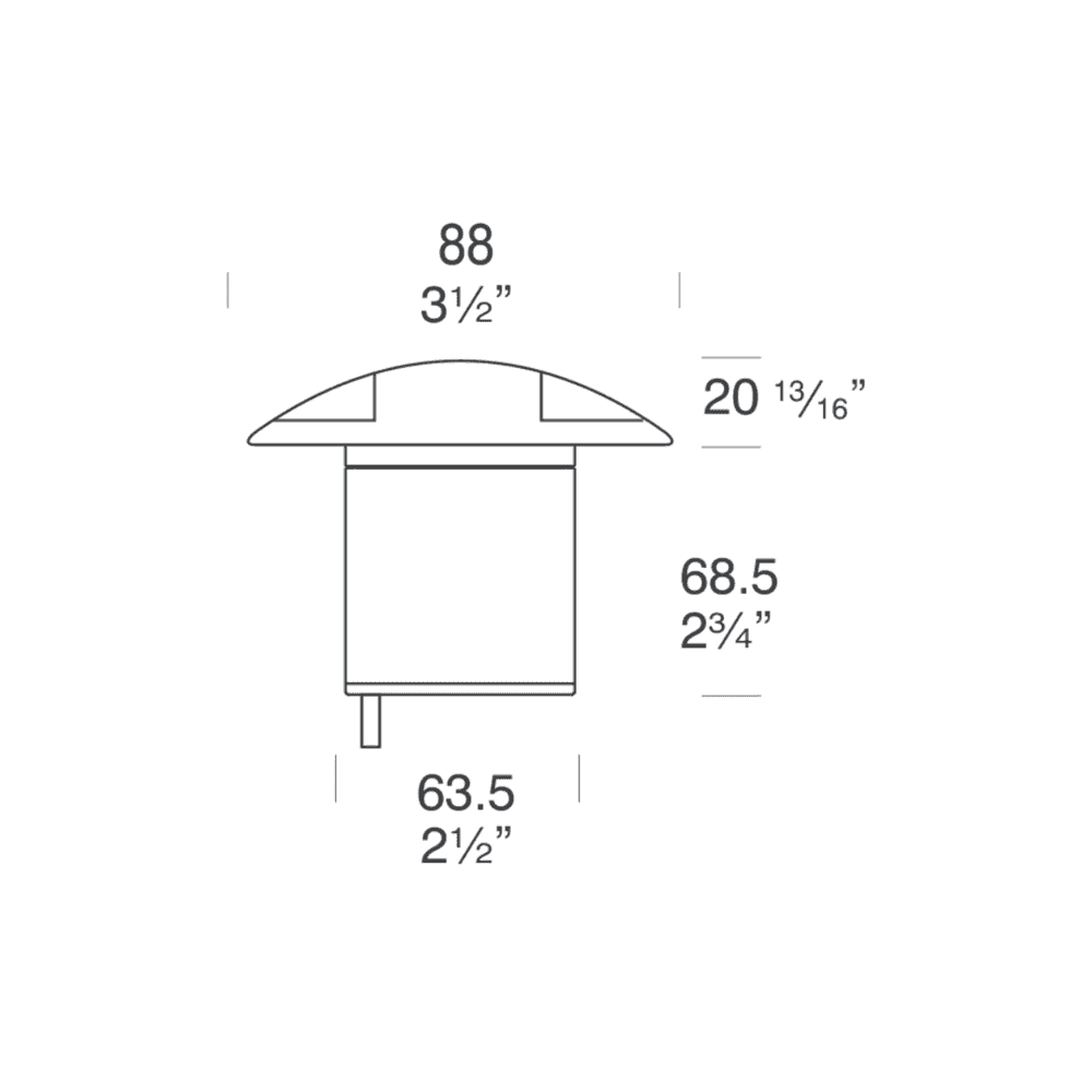 Hunza Pure LED Path Light 2 Facet Opposites - Copper - Low Voltage