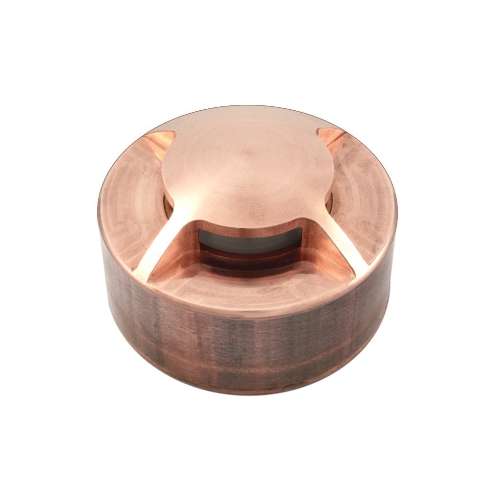 Hunza Pure LED Path Light Surface Mount 3 Facet - Copper - Low Voltage