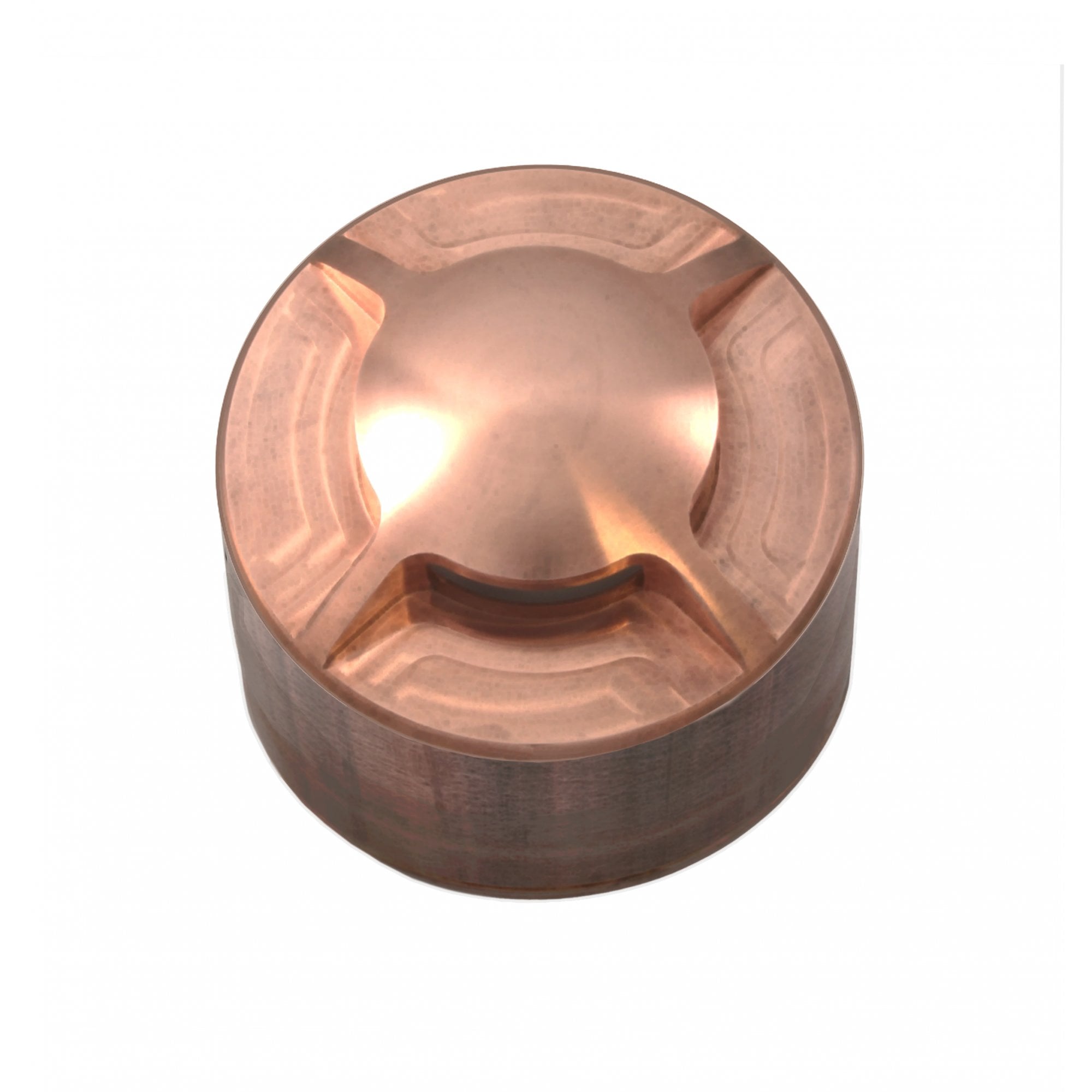 Hunza Pure LED Path Light Surface Mount 4 Facet - Copper - Low Voltage