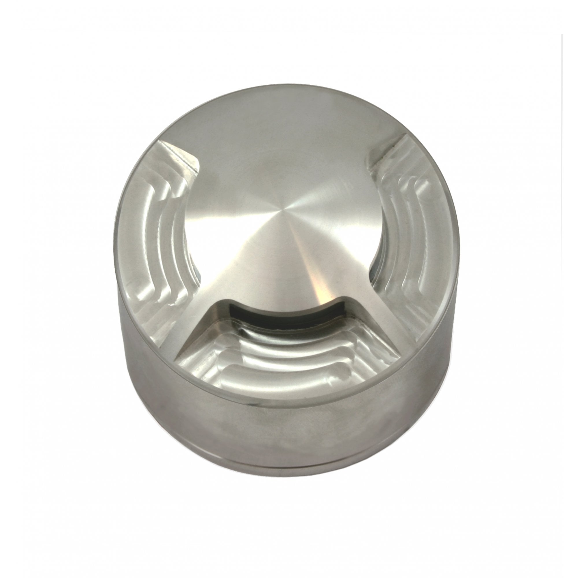 Hunza Pure LED Path Light Surface Mount 3 Facet - Stainless Steel - Low Voltage