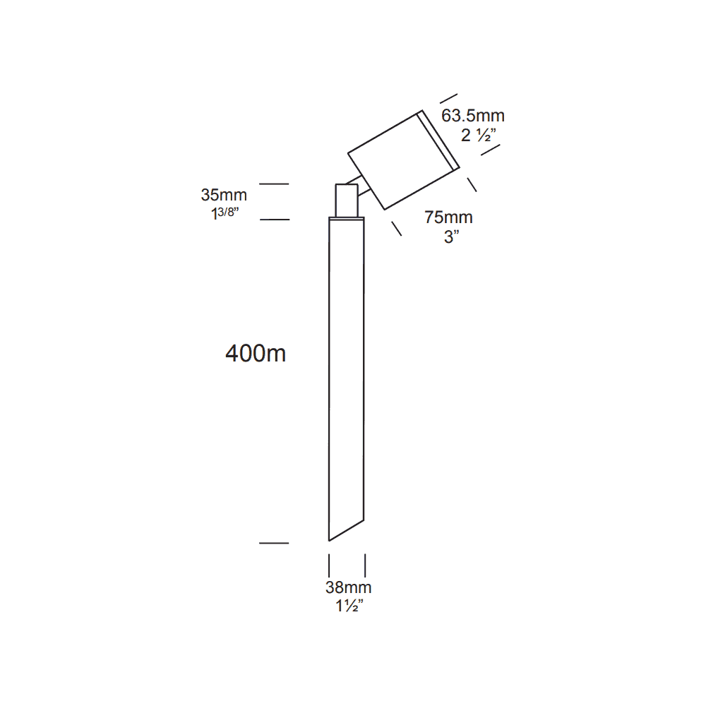 Hunza Pure LED Pole Spot - Powder Coat - Low Voltage