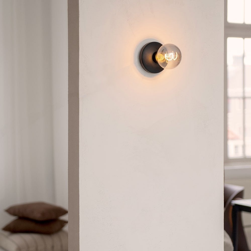 Humble Bee Wall Light - Black & Smoked Bulb