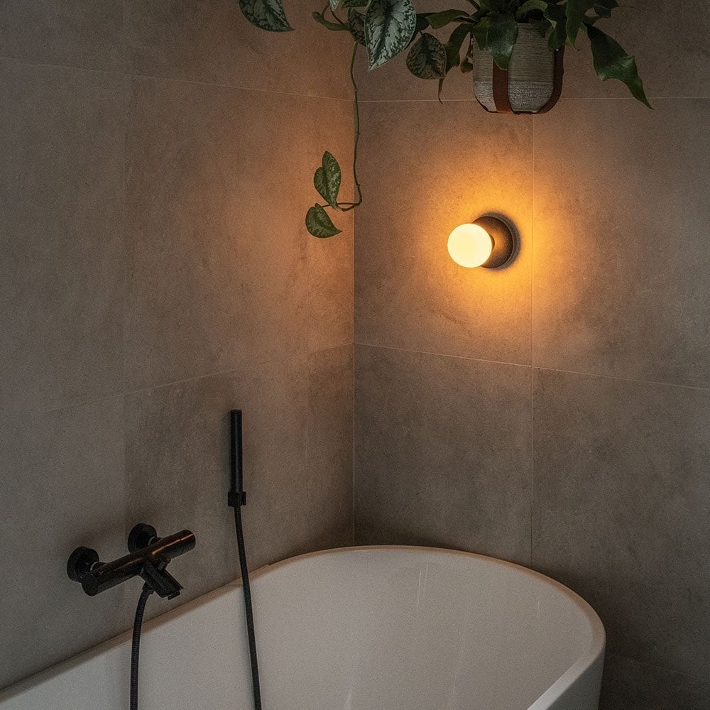 Humble Bee Wall Light - Black & Frosted Bulb