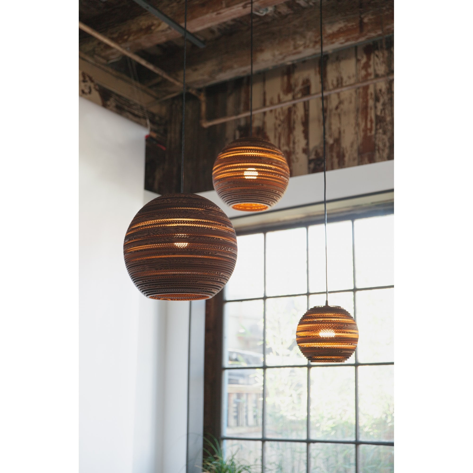 Graypants Scraplights Moon 24 Pendant - Natural - 36cm Diameter