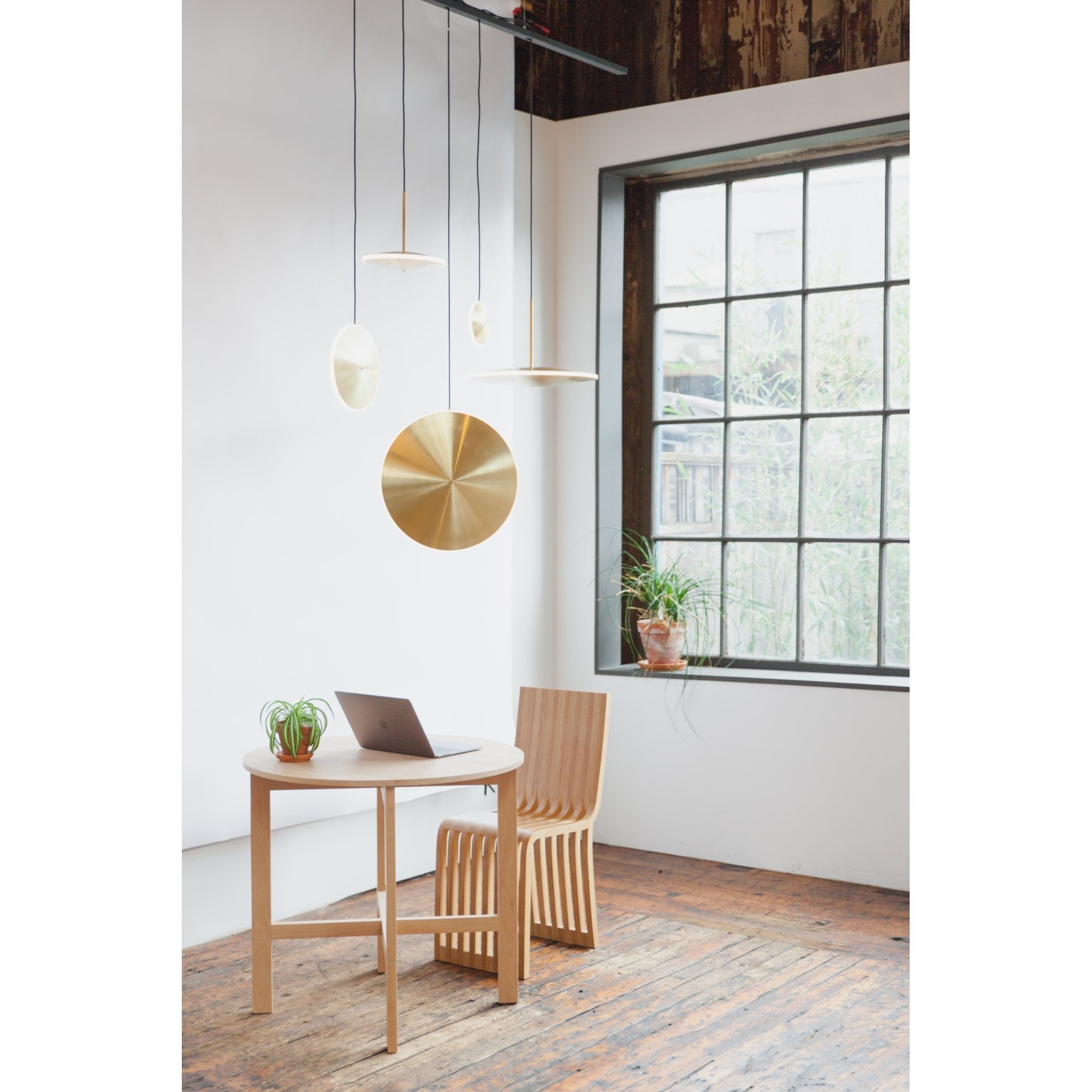 Graypants Chrona Dish 17h Pendant - Brass