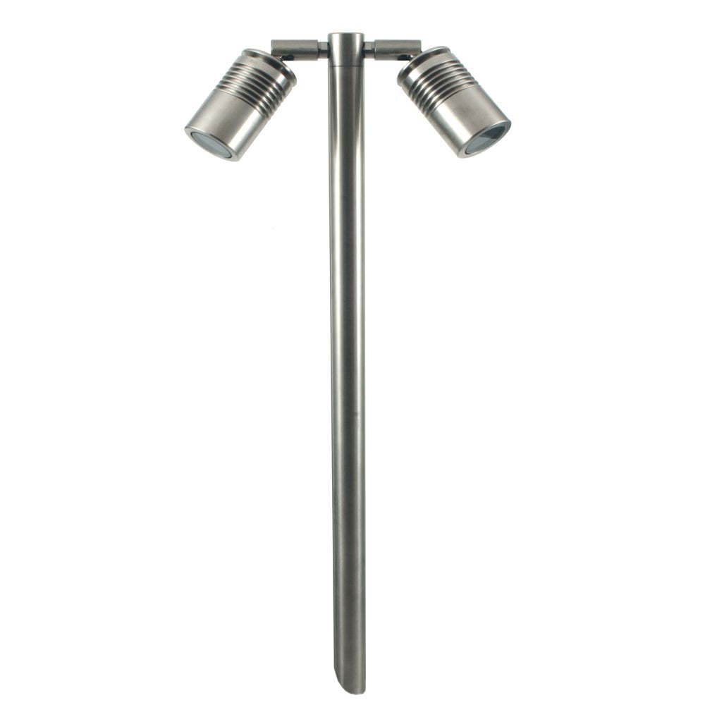 Hunza Pure LED Euro Twin Pole Light - Stainless Steel - Low Voltage
