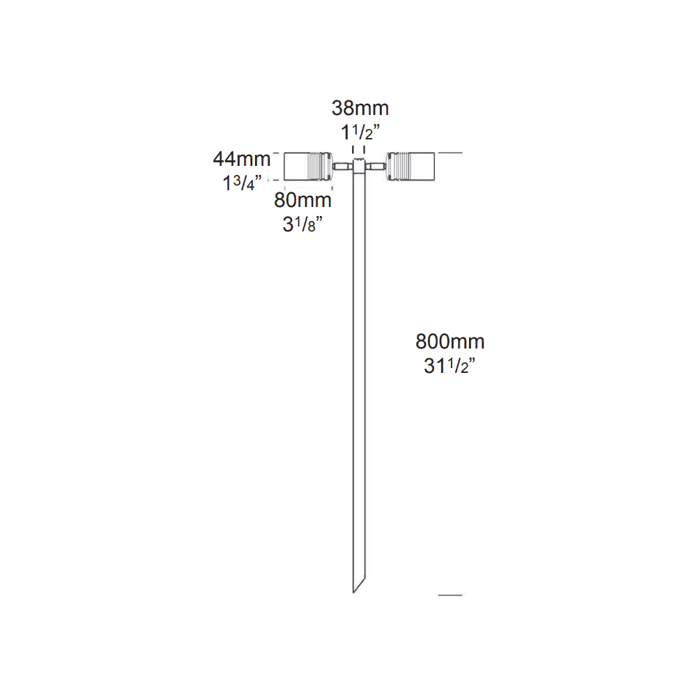 Hunza Pure LED Euro Twin Pole Light - Copper - Low Voltage