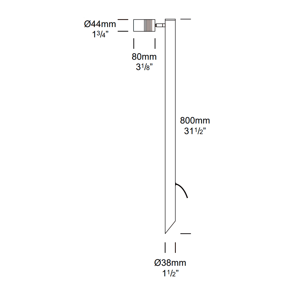 Hunza Pure LED Euro Single Pole Light (Spike Mounted) - Stainless Steel - Low Voltage