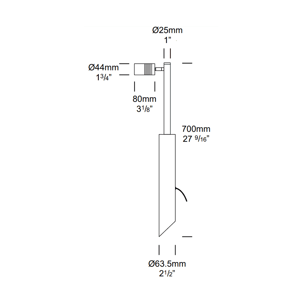 Hunza Pure LED Euro Single Pole Light (Spike Mounted) Retro - Stainless Steel - Mains