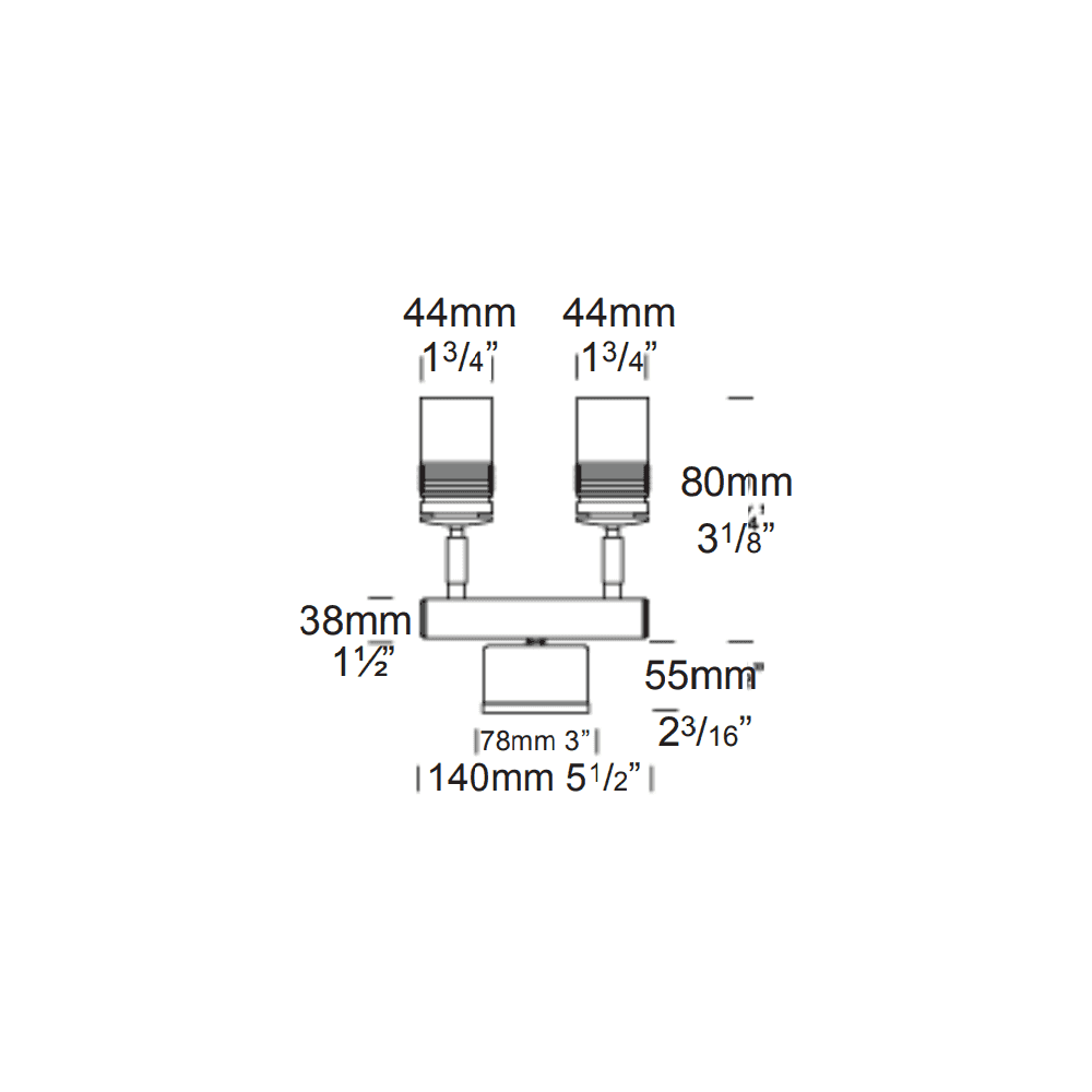 Hunza Pure LED Euro Twin Wall Spot Retro - Stainless Steel - Mains
