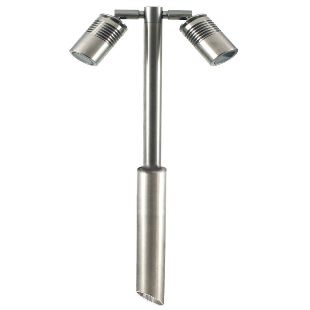 Hunza Pure LED Euro Twin Pole Light Retro - Stainless Steel - Mains