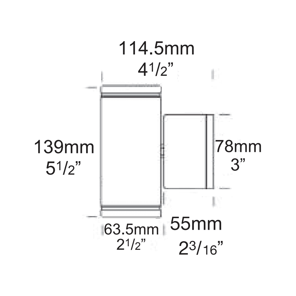 Hunza Pure LED Pillar Light Retro - Stainless Steel - Mains