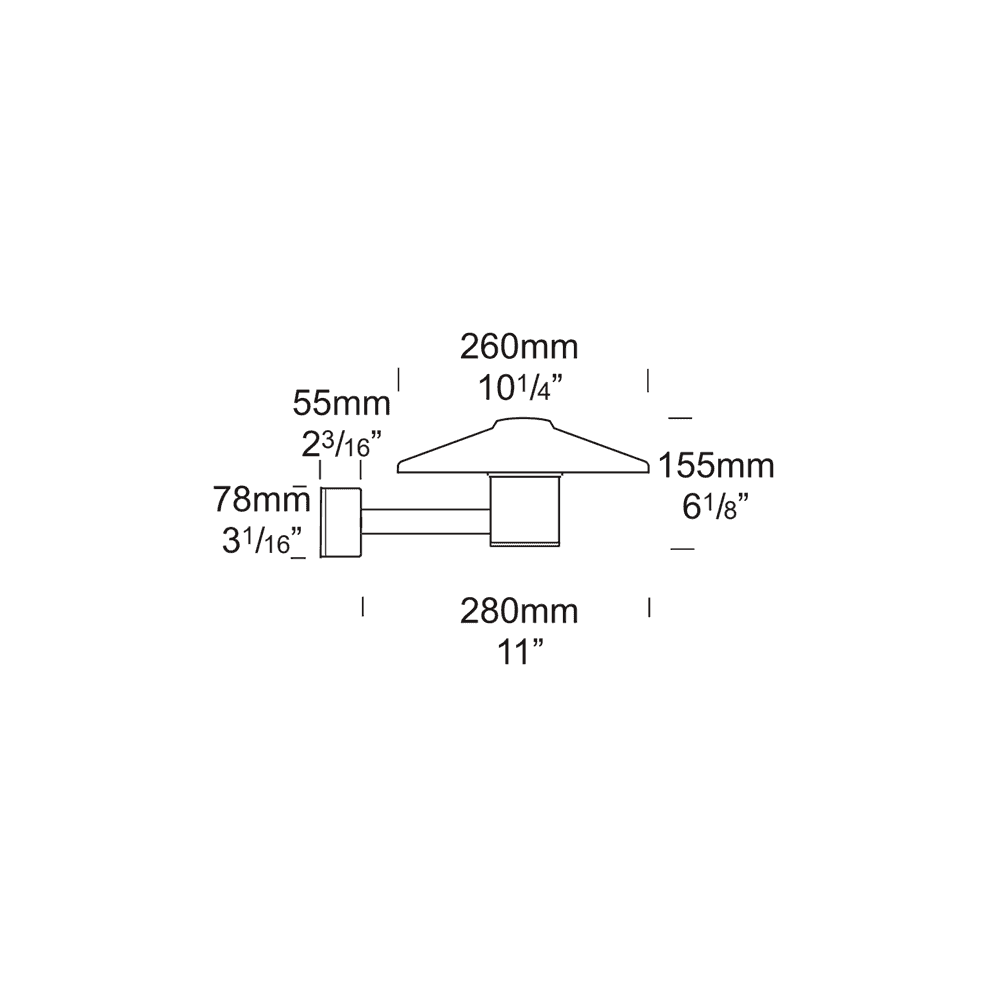 Hunza Pure LED Tier Light Wall Mount Retro - Stainless Steel - Mains