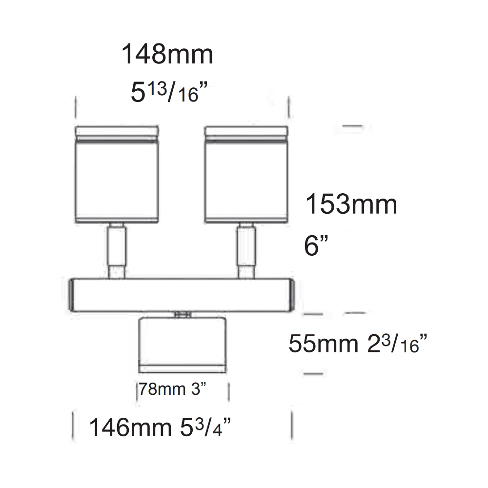 Hunza Pure LED Twin Wall Spot Retro - Stainless Steel - Mains