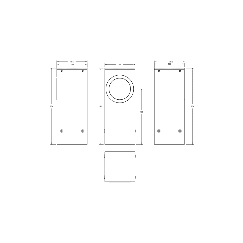 Hunza Pure LED Watchman Bollard Retro - Powder Coat - Mains