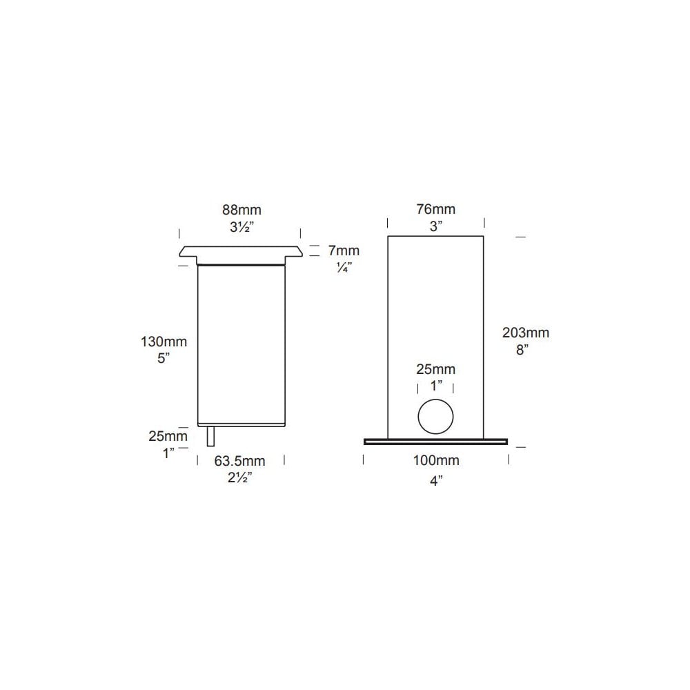 Hunza Pure LED Floor Light Dark Lighter Square - Stainless Steel - Low Voltage