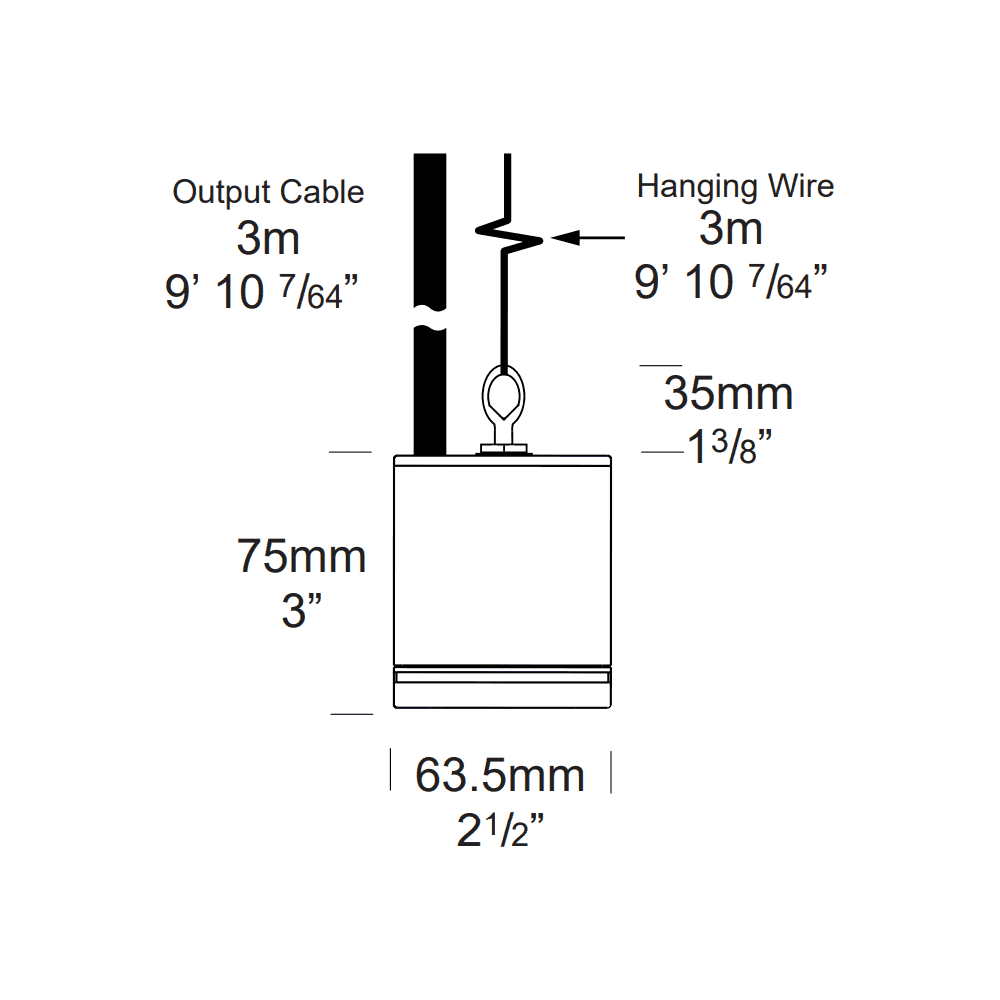 Hunza Hanging Light - Powder Coat - Low Voltage