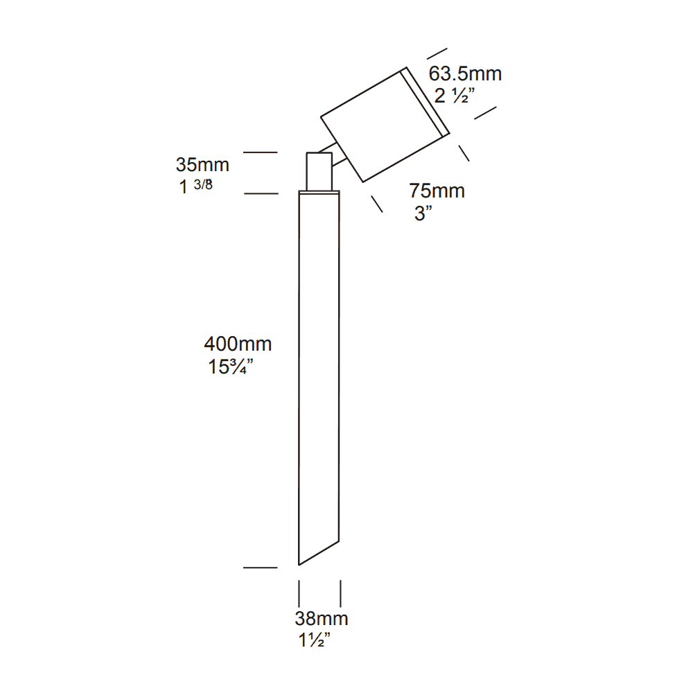 Hunza Pole Spot - Copper - Low Voltage