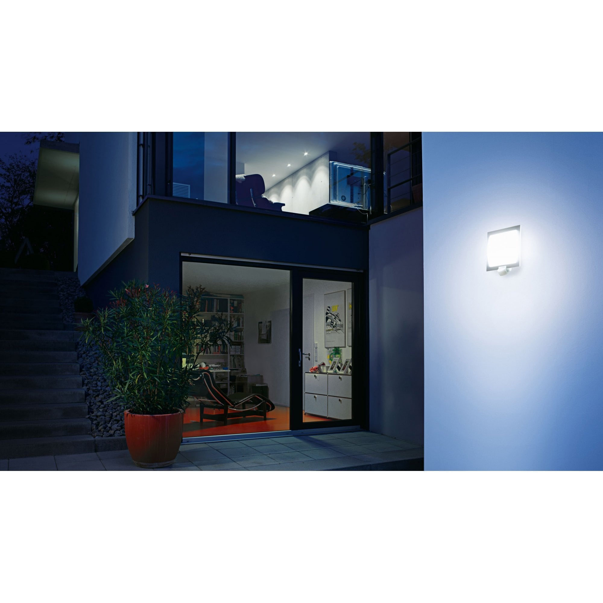 Steinel L 20 Wall light with PIR - square - Silver