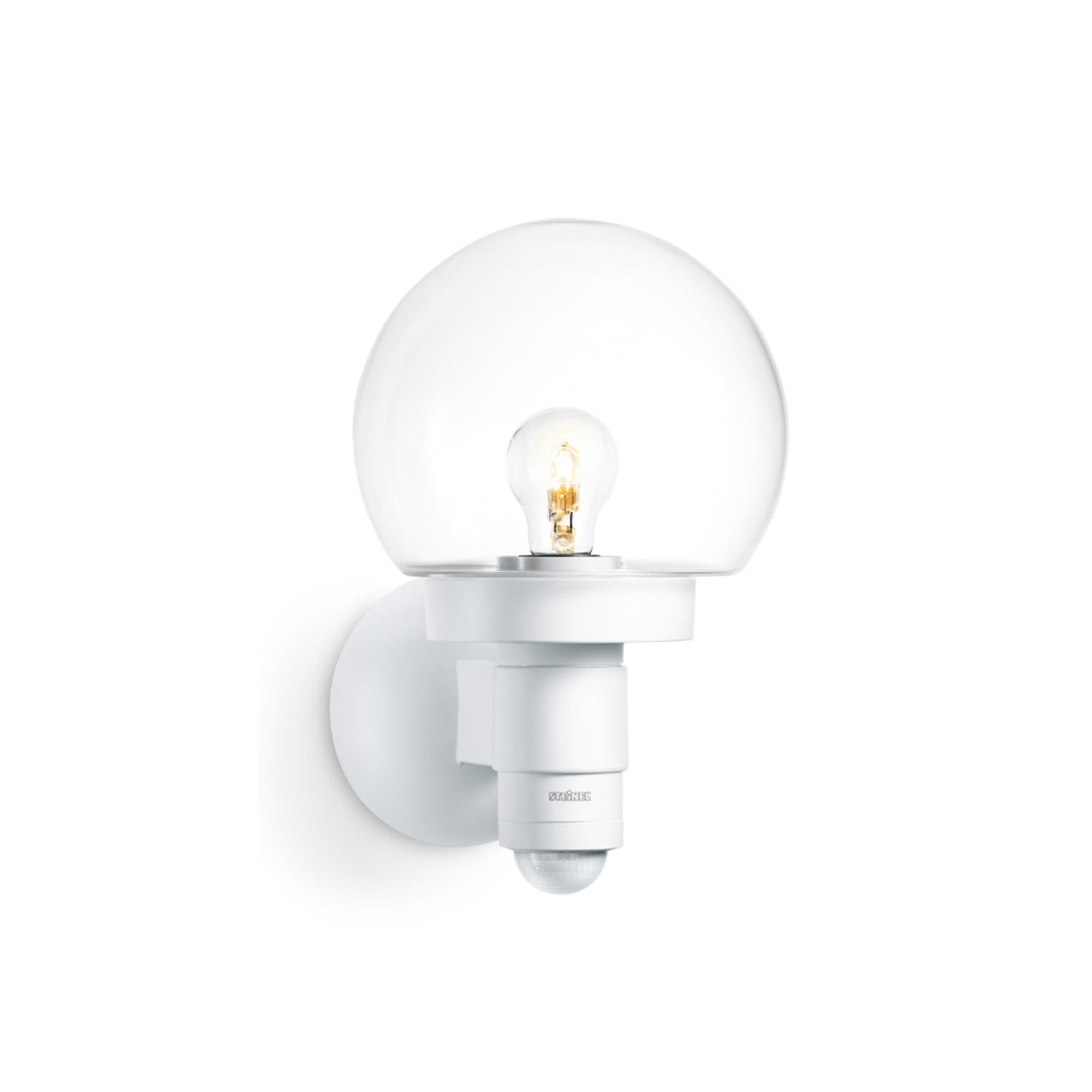 Steinel L 115 S Classic Globe Wall light with 240 degree PIR - White