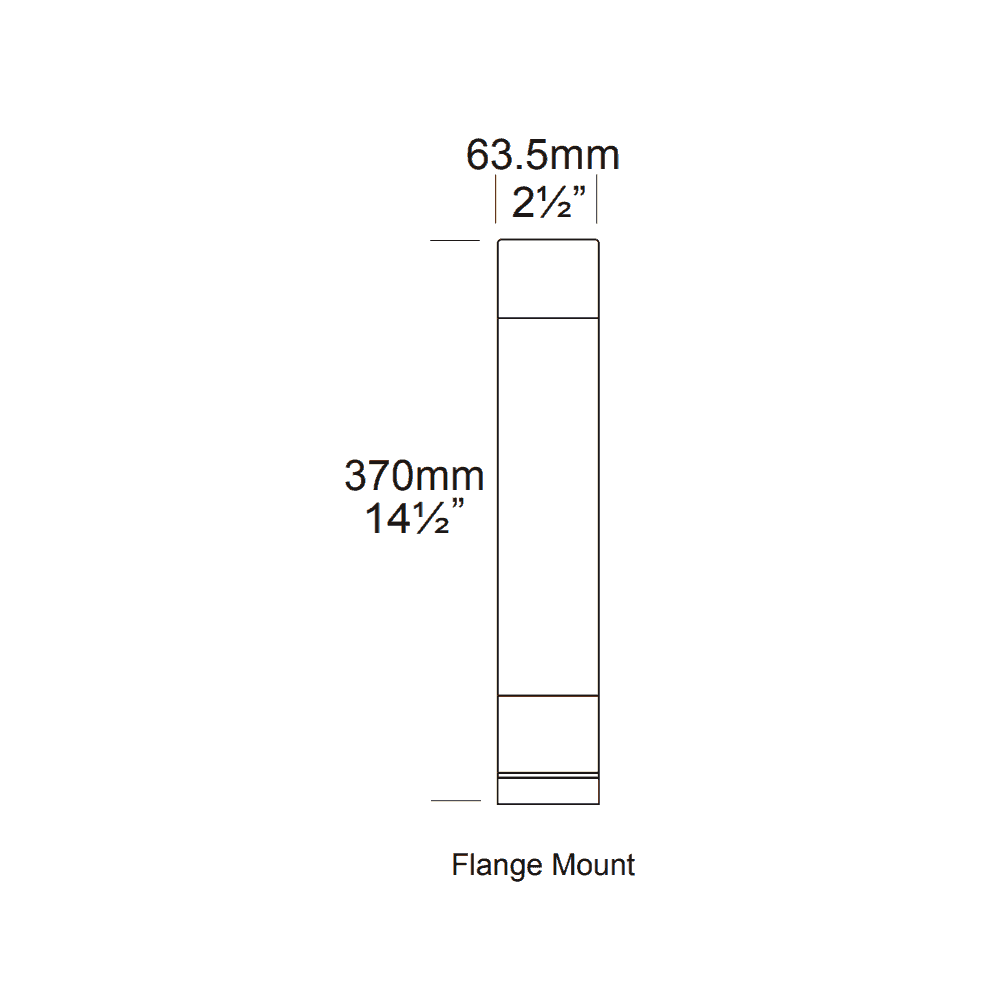 Hunza Bollard 300mm GU10 (Surface Flange Mounted) - Copper - Mains