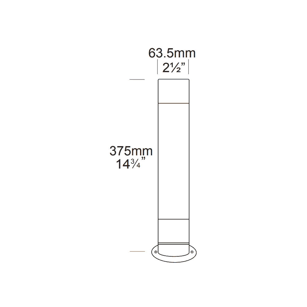 Hunza Bollard 300mm GU10 (90mm Flange Mounted) - Stainless Steel - Mains