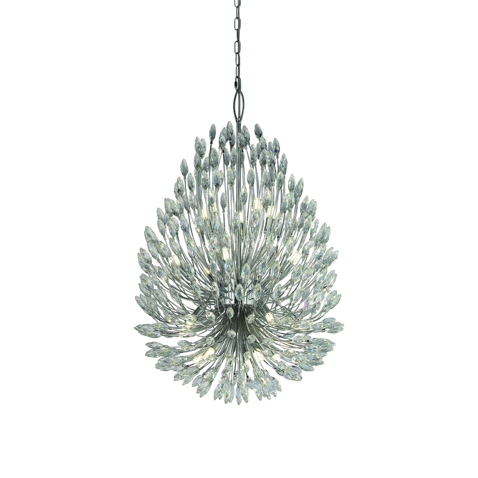 Searchlight Paradise 20 Light Ceiling Pendant - Crystal & Metal