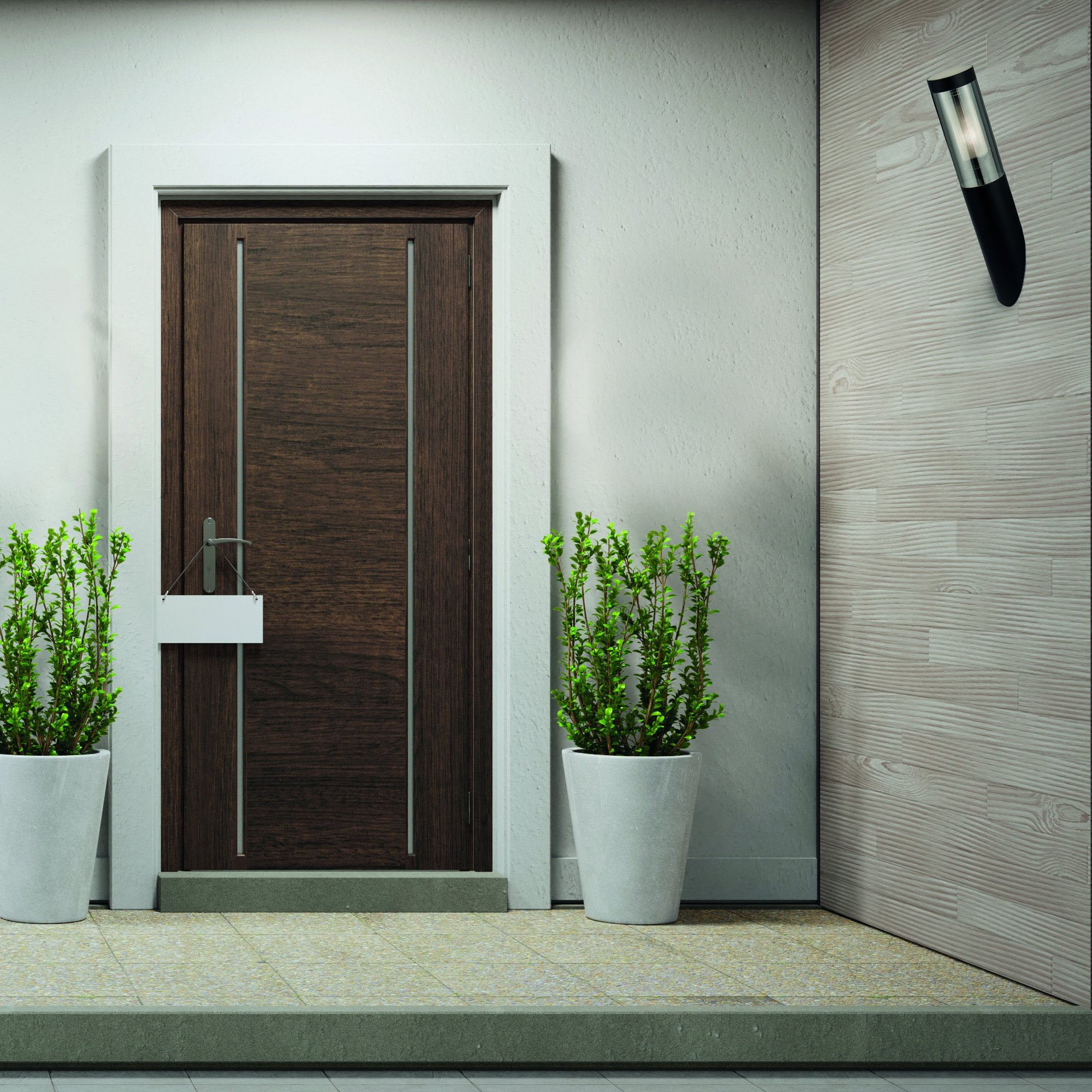 Searchlight Barnet Outdoor IP44 Wall Light - Black & Smoked Diffuser