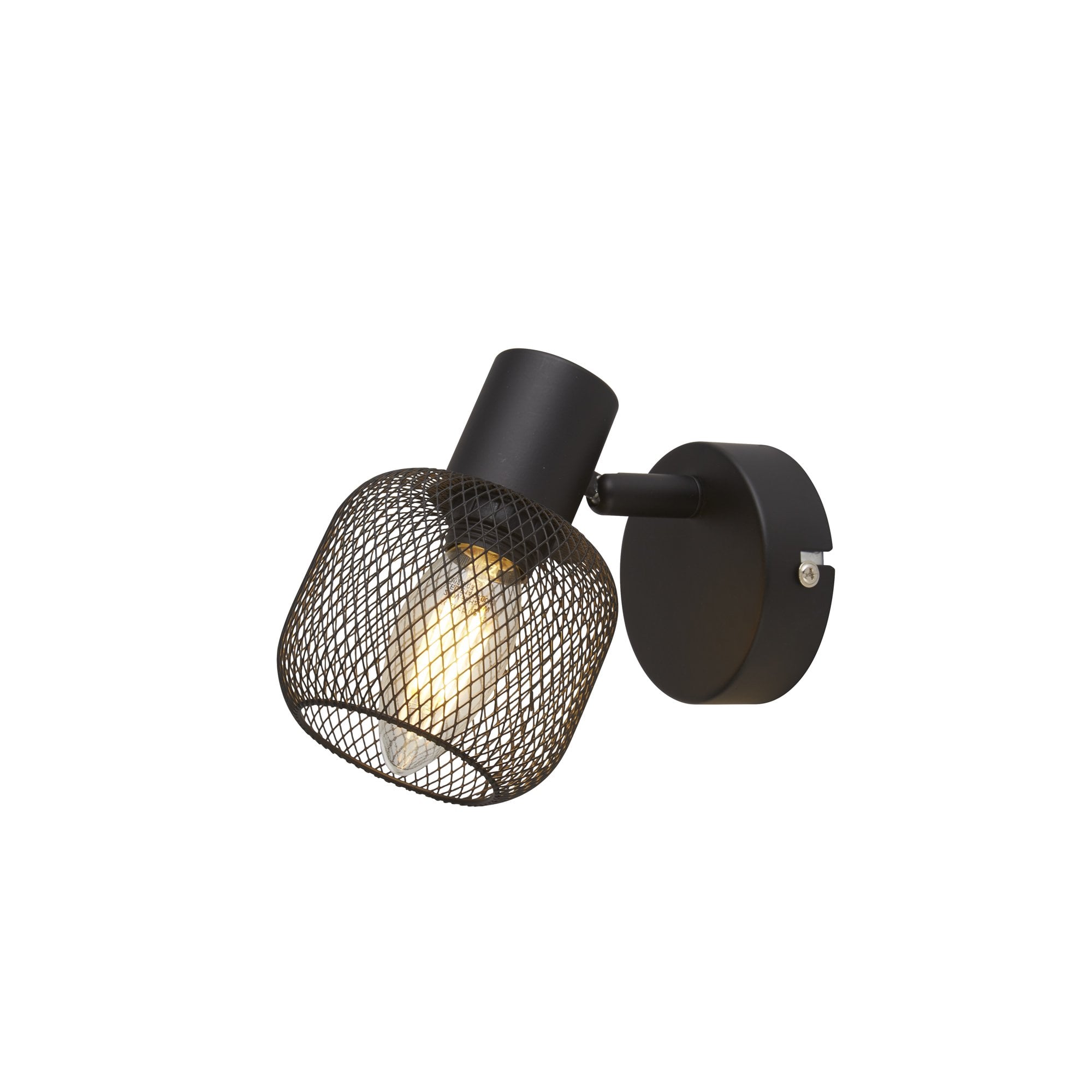 Searchlight McLeod Cage Spotlight Wall Light - Black