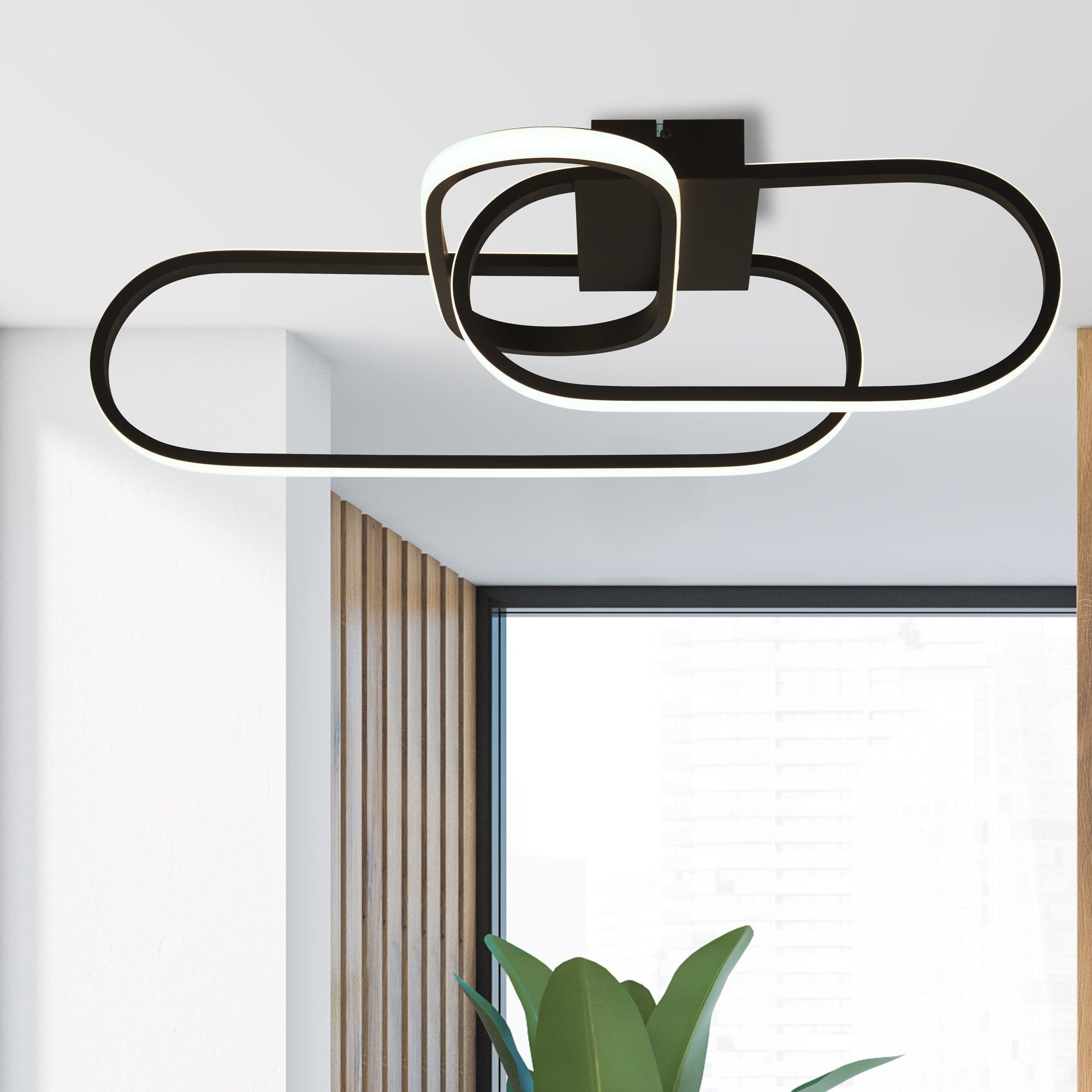 Searchlight Carmel LED Ceiling Light - Black Aluminium