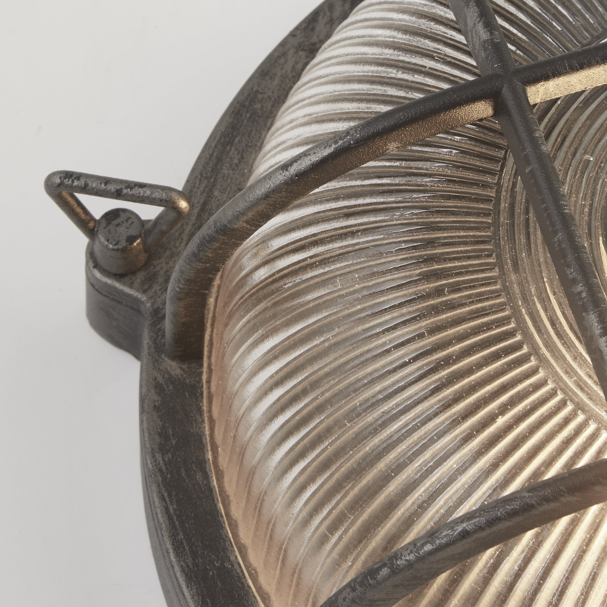 Searchlight Browside IP44 Outdoor Light - Round - Black Silver Aluminium