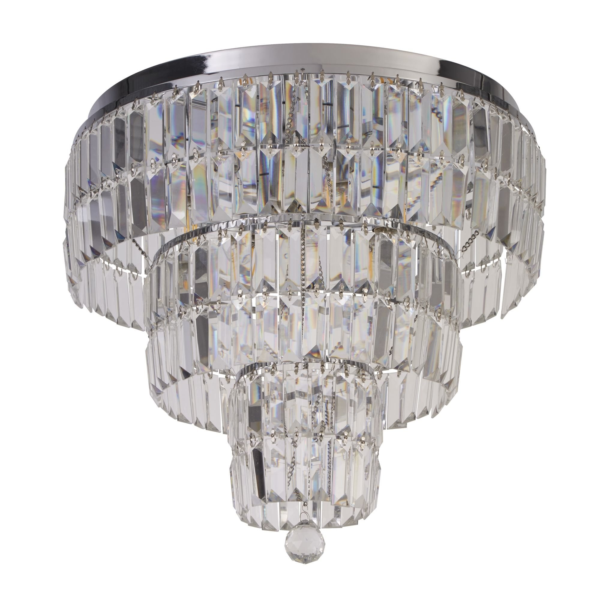 Searchlight Edith 6 Light IP44 Ceiling Light - Chrome & Clear Glass