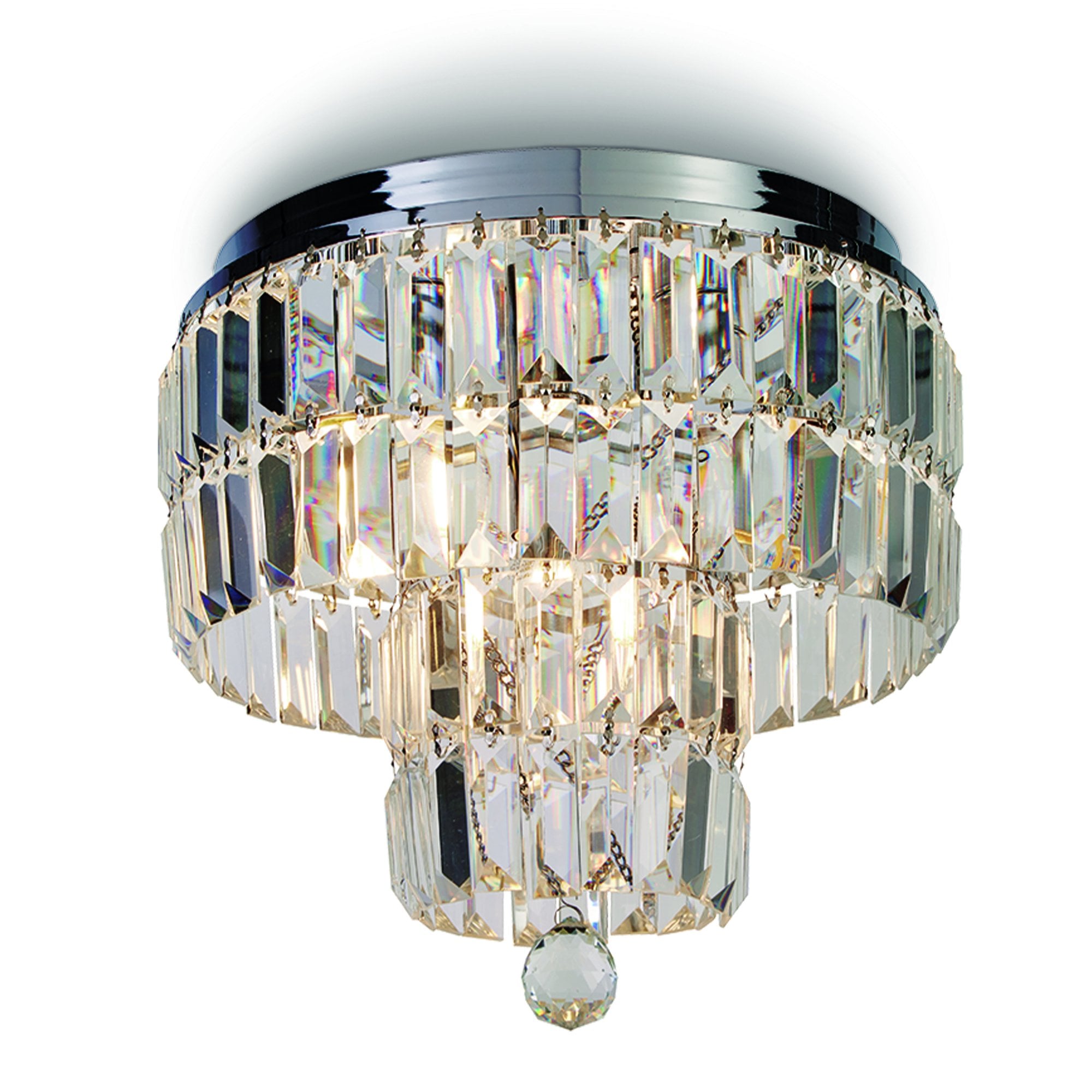 Searchlight Edith 4 Light IP44 Ceiling Light - Chrome & Clear Glass