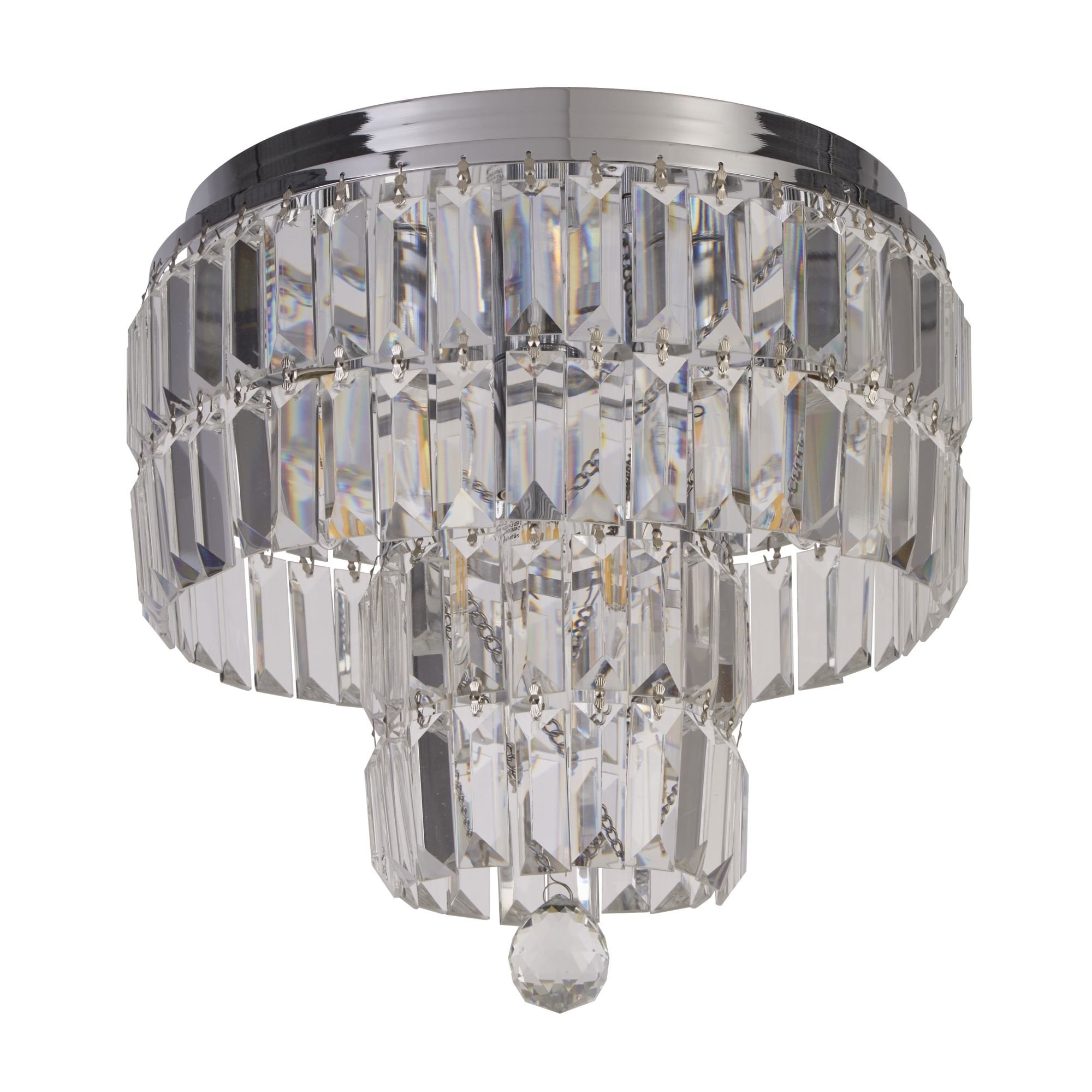 Searchlight Edith 4 Light IP44 Ceiling Light - Chrome & Clear Glass