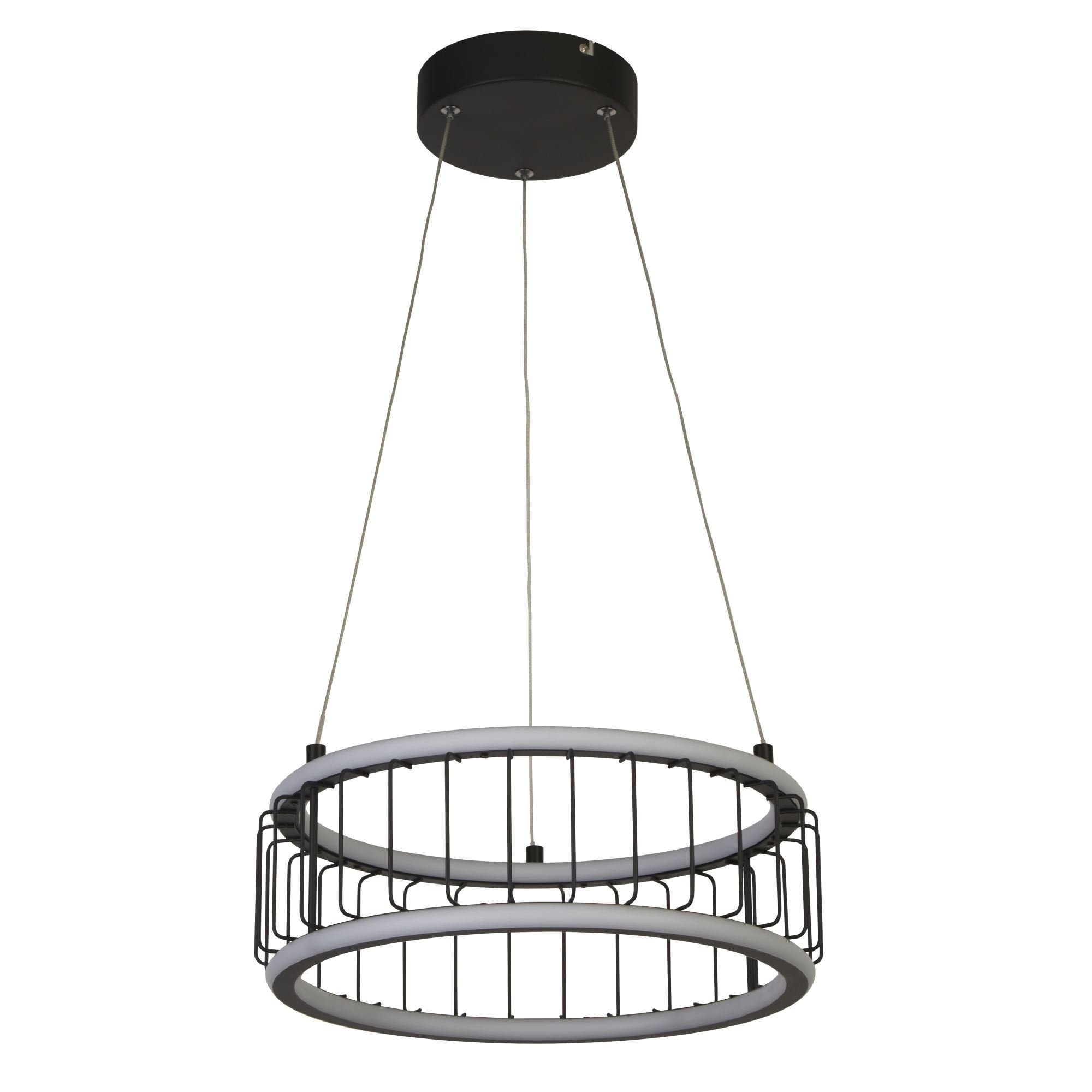 Searchlight Canova Cage LED Drum Ceiling Pendant - Small - Black Metal