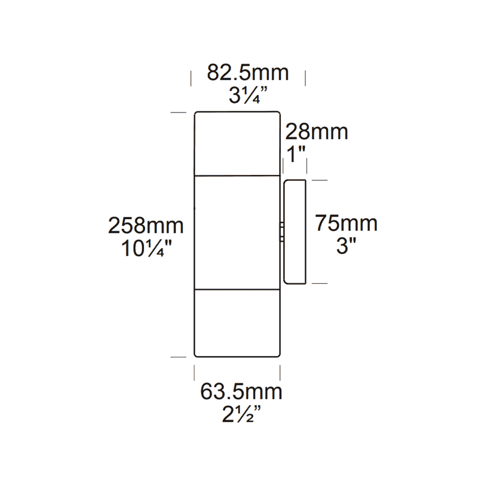 Hunza Double Pagoda Light GU10 - Powder Coat - Mains
