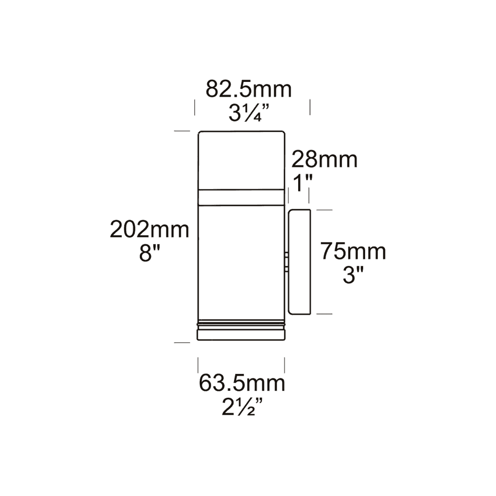 Hunza Dual Lighter GU10 - Powder Coat - Mains