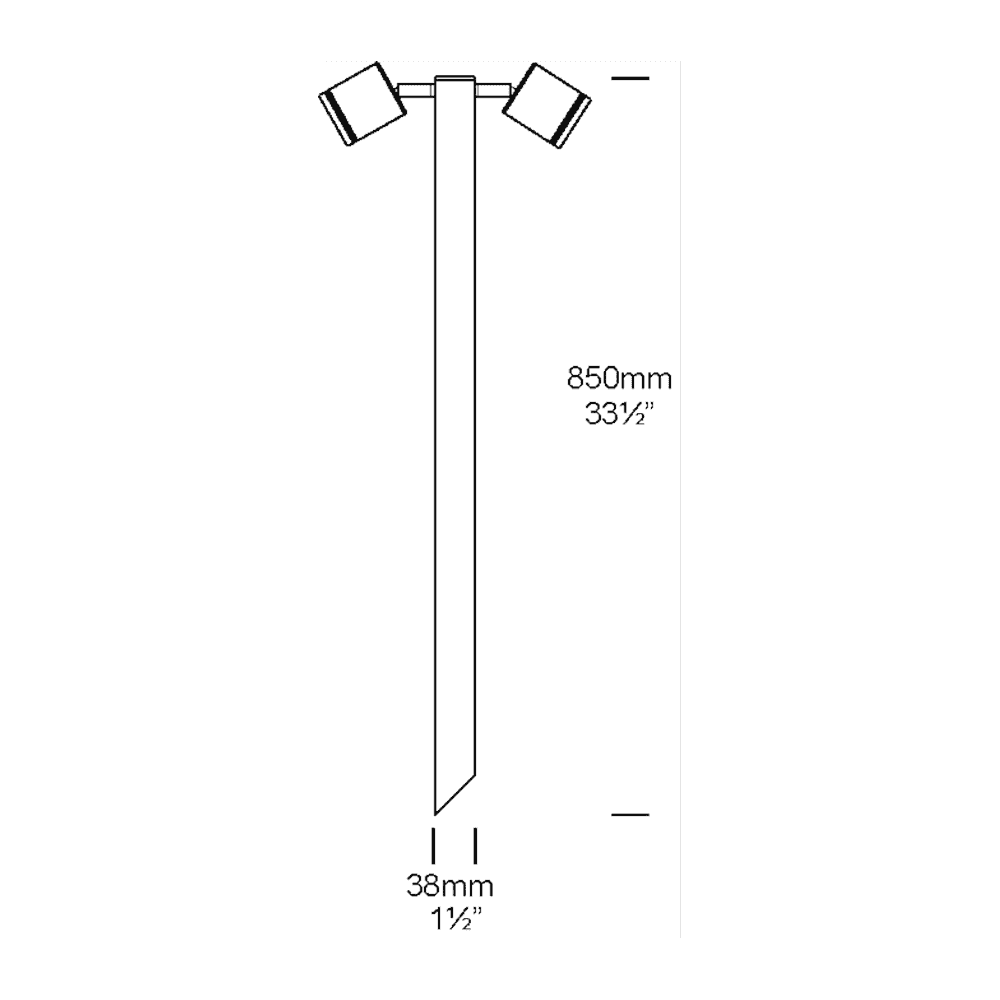 Hunza Twin Pole Light GU10 - Copper - Mains