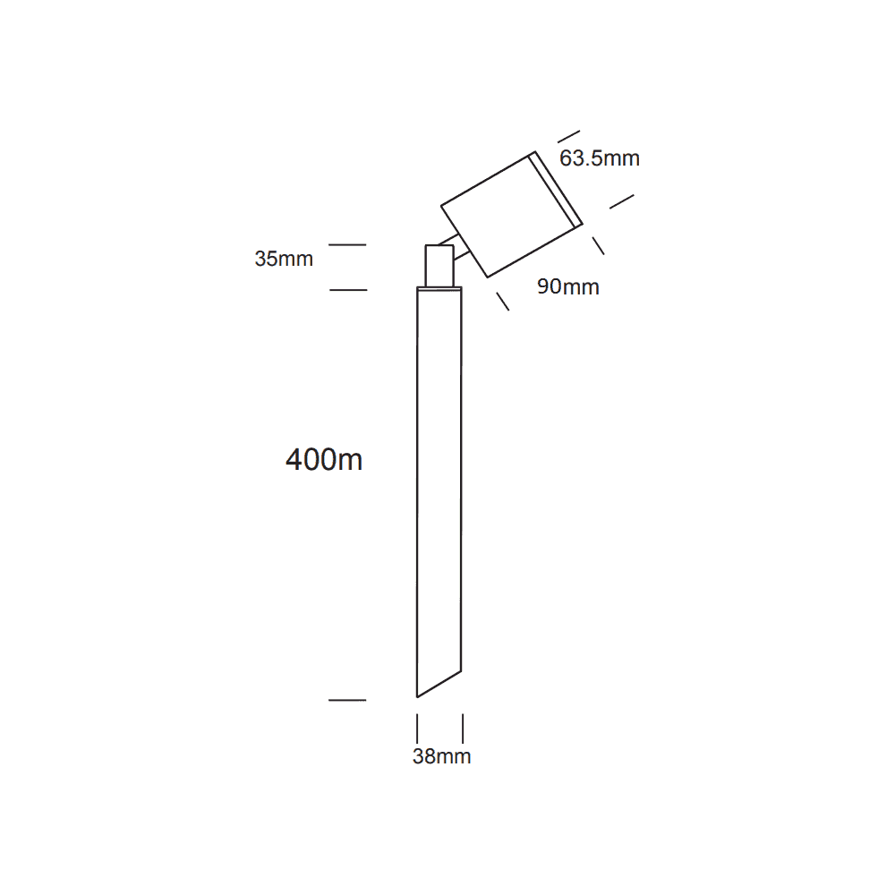 Hunza Pole Spot GU10 - Copper - Mains