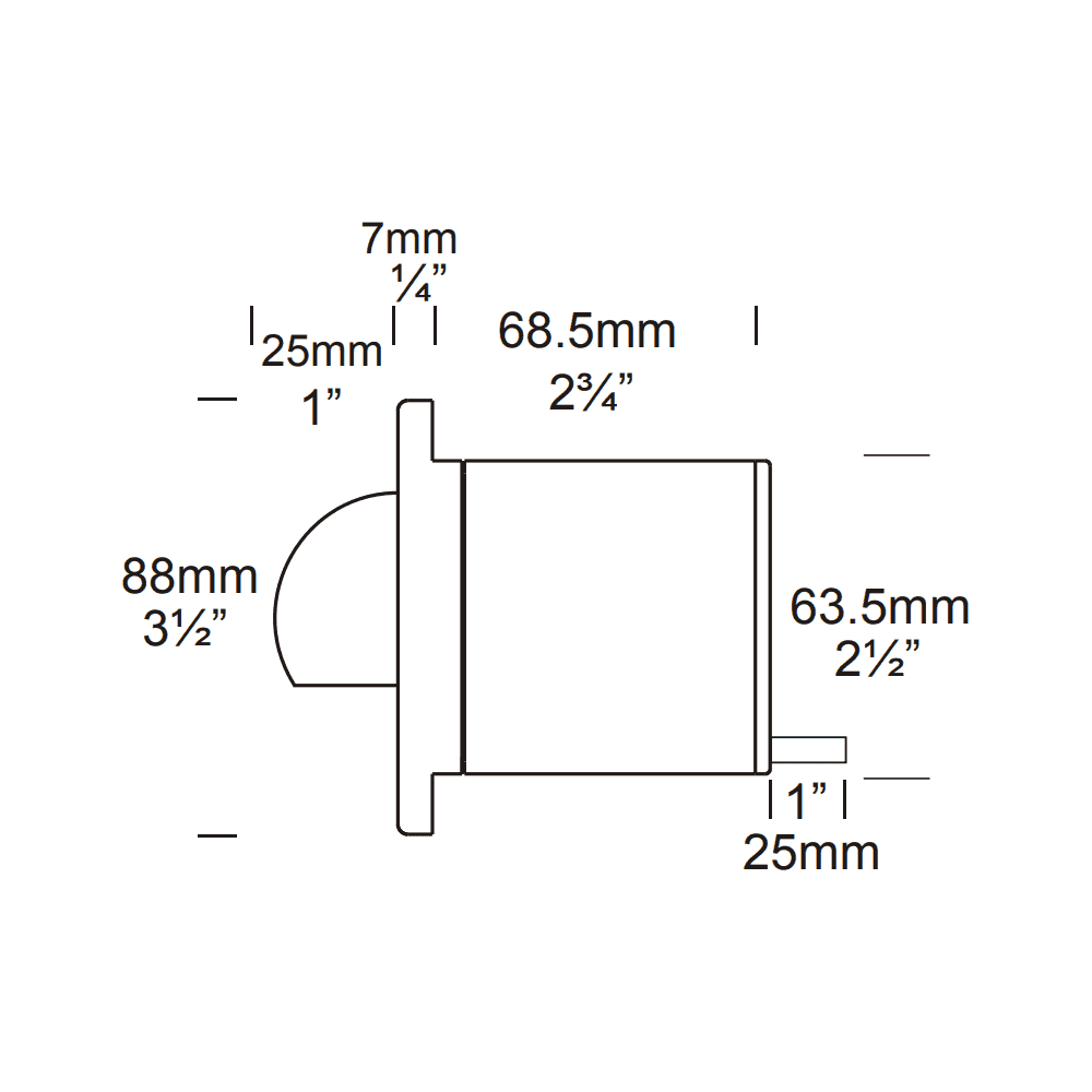 Hunza Step Light Solid Eyelid - Powder Coat - Low Voltage