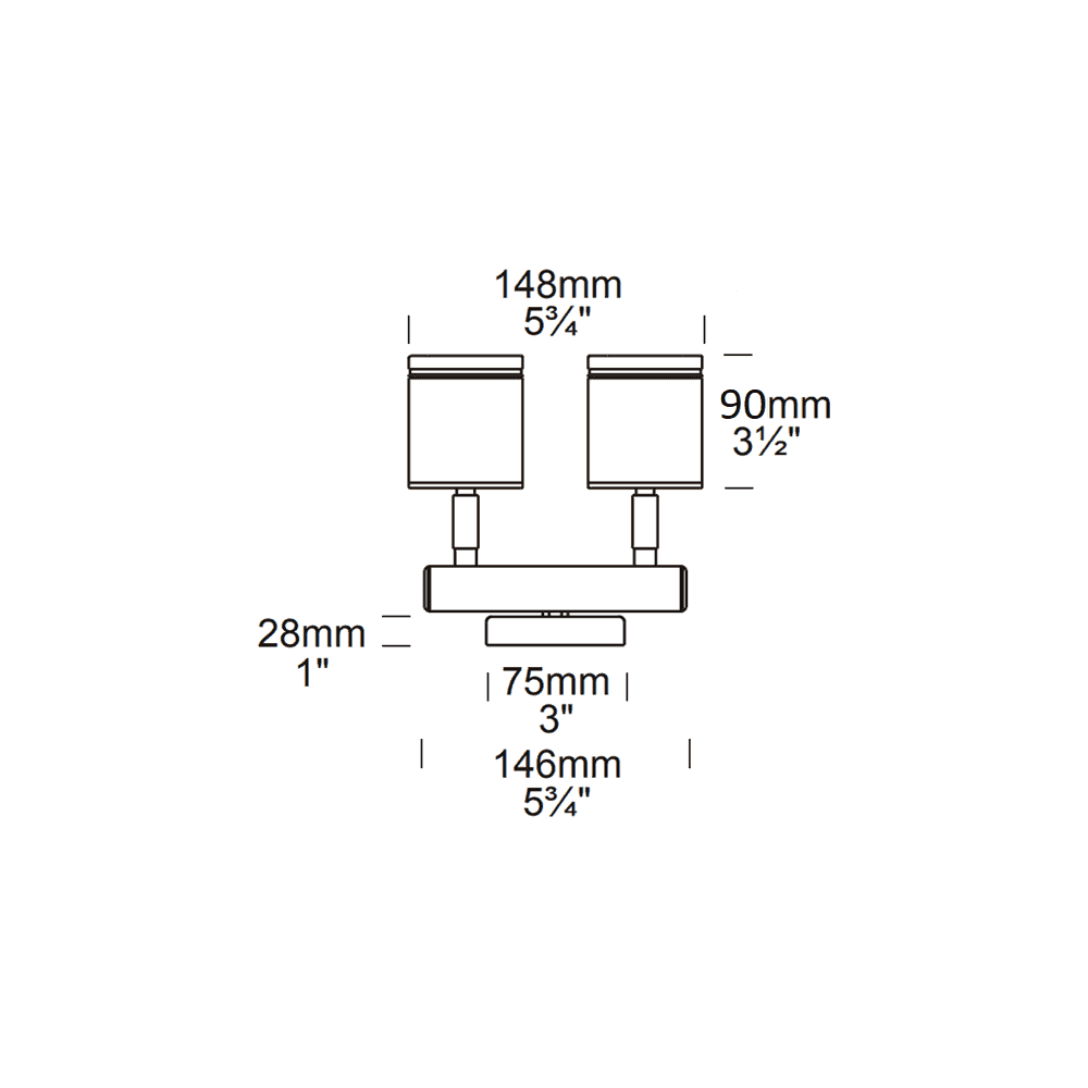 Hunza Twin Wall Spot GU10 - Stainless Steel - Mains