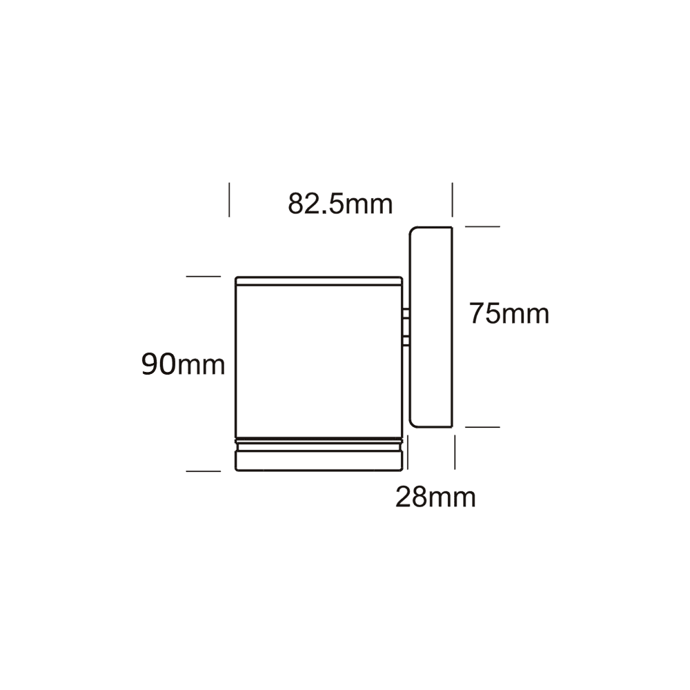 Hunza Down Light GU10 - Powder Coat - Mains