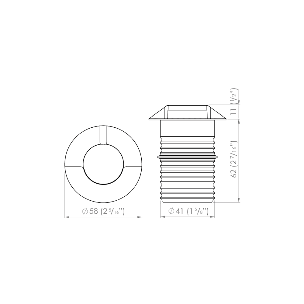 LuxR M2 Step Light with Slot - Stainless Steel - Low Voltage