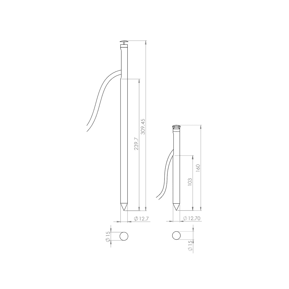 LuxR Micro Spike Diamond 360º - Stainless Steel - Low Voltage