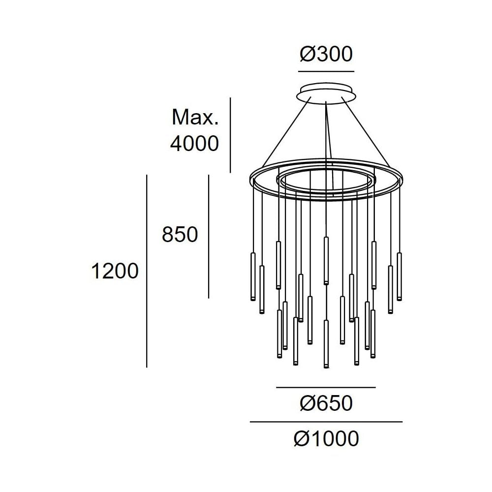 LedsC4 Candle 18 Light Chandelier