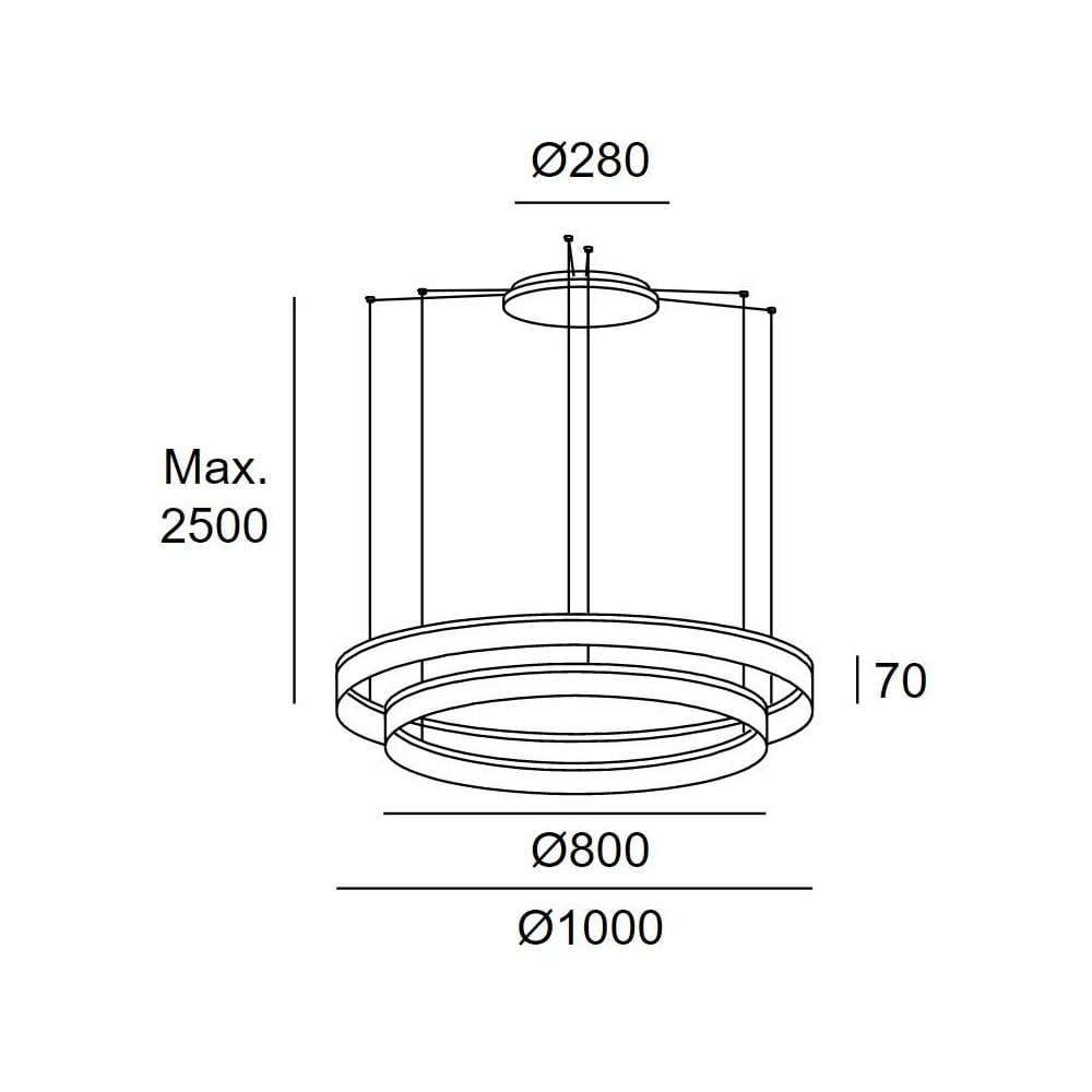 LedsC4 Circ 2 Ring 1000mm Pendant